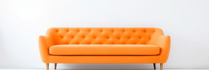 Elegant orange sofa in modern interior design