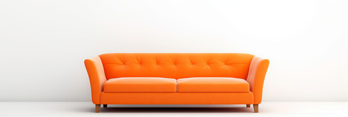 Elegant orange sofa in modern interior design