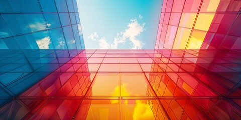 Obraz premium minimalist colorful and futuristic modern architecture design