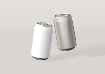 alumunium can drink soda mockup template. Made from Aluminum for beer, juice,etc. 3D Rendering