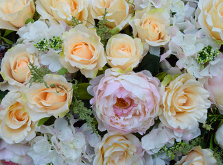 bouquet of beautiful roses in a vase