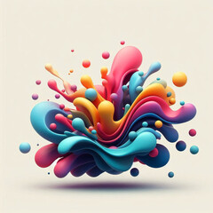 Obraz premium 抽象的な大理石のアクリル絵の具のインクを描いた波の絵のテクスチャーのカラフルな背景バナー - 大胆な色、虹色の渦巻き波