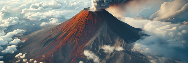 volcano in the clouds