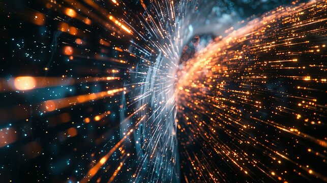 Digital world globe spinning out of control, illustrating the extreme speed of global networks and excessive connectivity on Earth, with super-fast data transfer and frenzied business transactions.