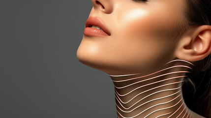 Fototapeta premium Womans Face With Lines on Her Neck