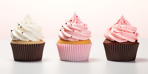 Cupcakes isolated on white background