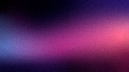 Dark blue purple pink gradient background, shines with bright light and glow, grainy noise and grungy texture, copy space