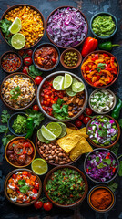 Fototapeta premium Vibrant AI Rendered Mexican Culinary Ingredients
