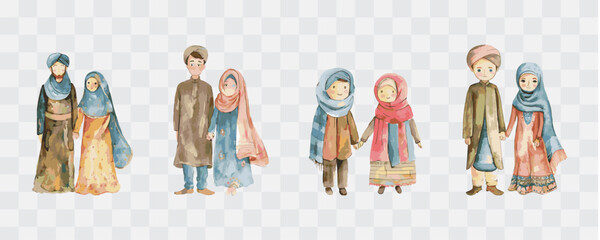 Moslem couple isolated graphic transparent