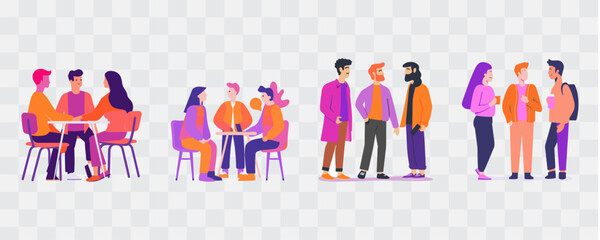Employee team meeting illustration scene