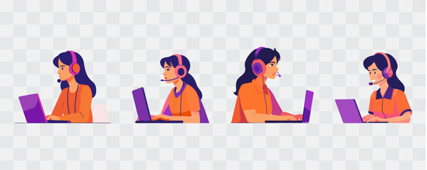 Technical support illustration scene isolated graphic transparent