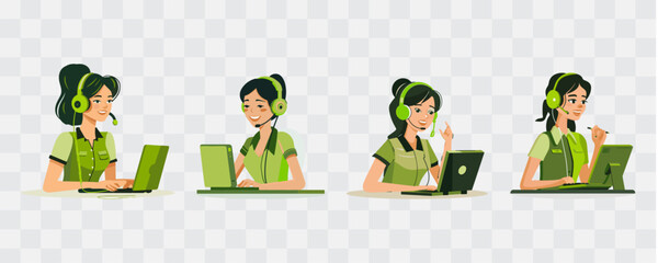 Technical support illustration scene isolated graphic transparent