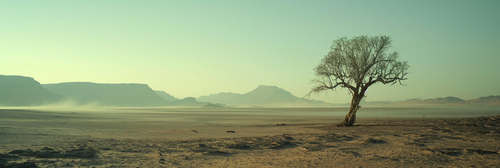misty morning landscape