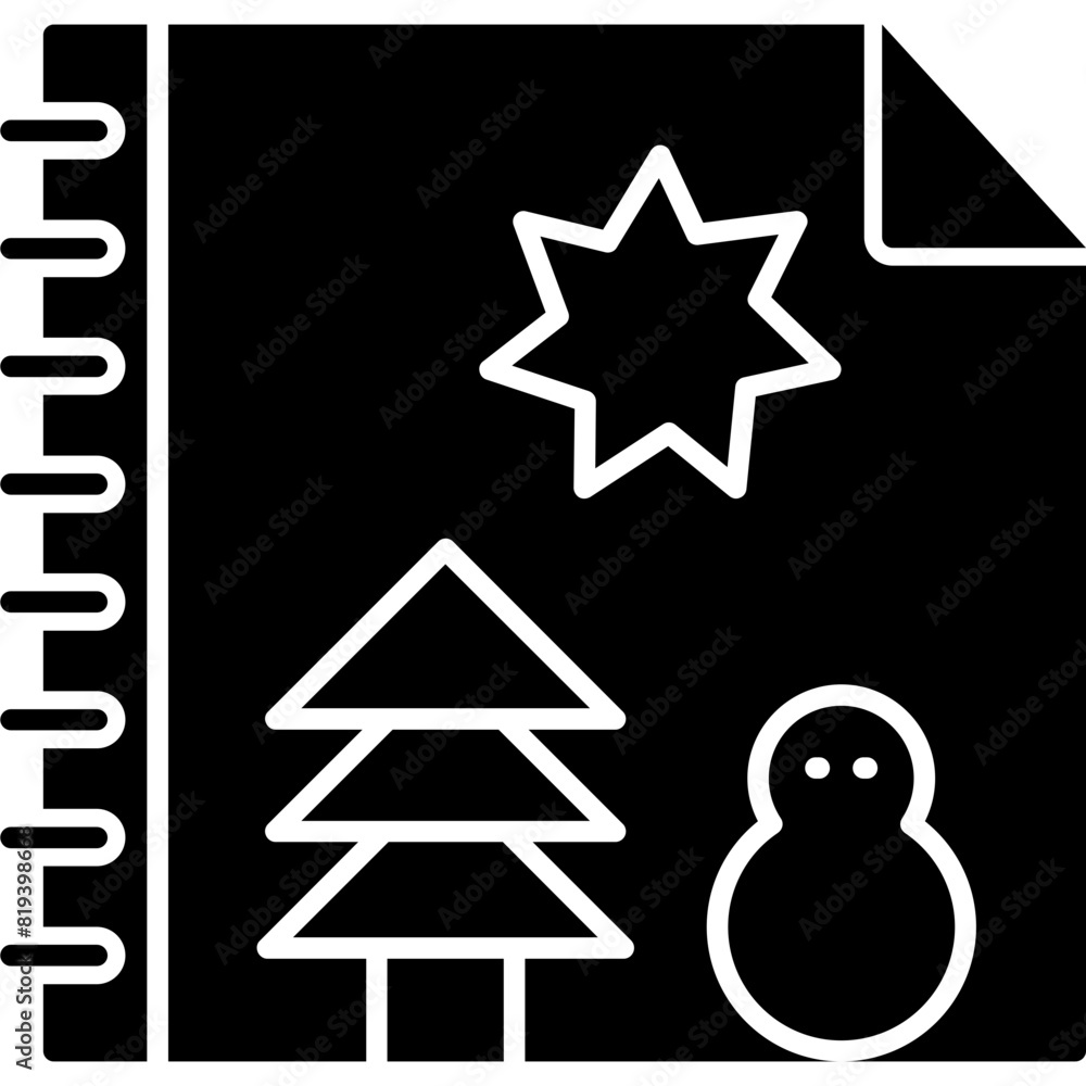 Poster christmas notes icon