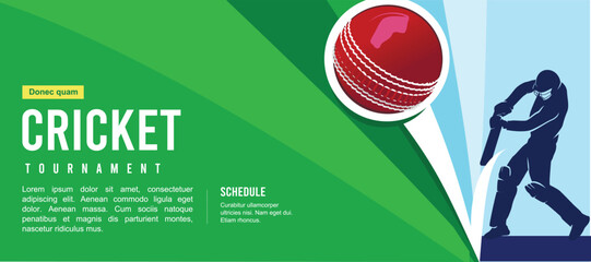 Attractive editable vector cricket game banner poster design great for your resources print and others
