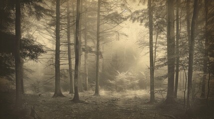 Vintage photograph of the forest