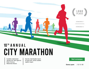 Great elegant vector editable marathon poster background design for your marathon championship event