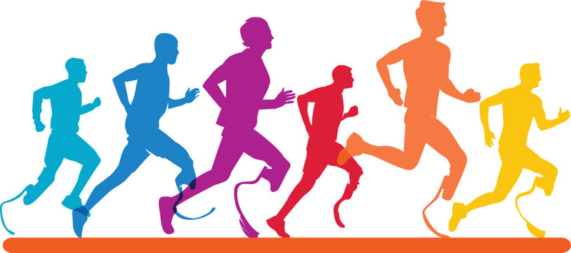 Great elegant vector editable track and field adaptive sports runner poster background design for your adaptive sports championship event