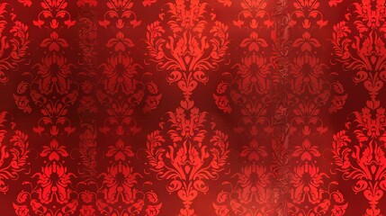 Red damask seamless pattern background wallpaper, textile, packaging, floral baroque pattern,