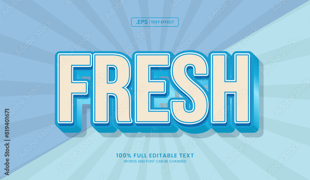 Sticker fresh text effect, editable text effect style