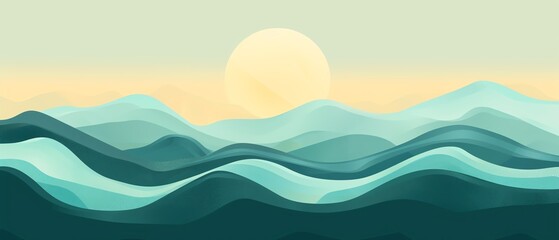 nature flat design top view hill theme water color Analogous Color Scheme