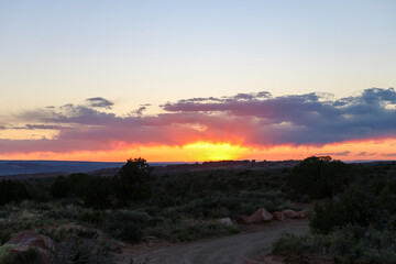 Sunset in the Moab desert.