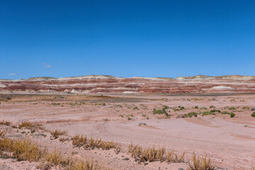 Desert landscape with bentonite hills