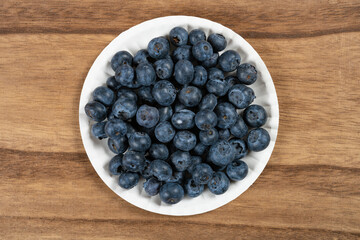 top view fresh blue berries