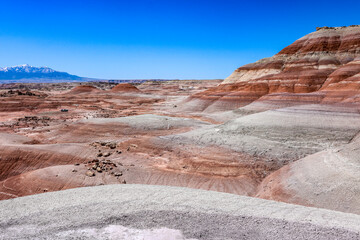 Otherworldly scenery at the Bentonite Hills in Utah.