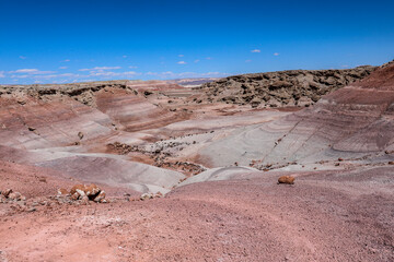 Bentonite clay and rocks in the desert
