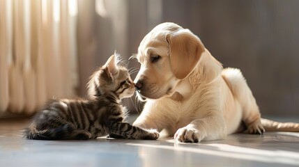 Dog and Cat at Play