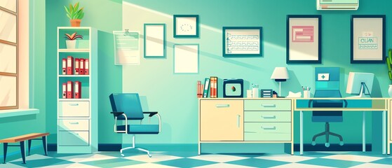 medical flat design front view diagnosis theme water color Tetradic color scheme