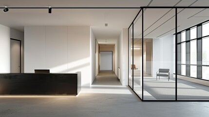 A minimalist reception area of medical clinic