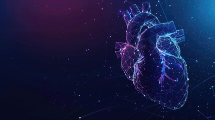 background Abstract blue human heart. Heart anatomy. Healthcare medical concept
