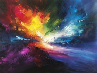 Obraz premium Abstract rays of light paint vibrant scenes