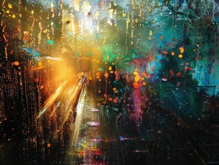 Naklejka premium Abstract rays of light paint vibrant scenes