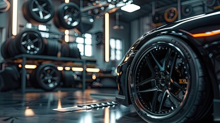 Fototapeta premium car wheel shop