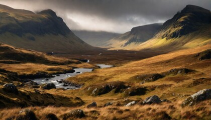 Obraz premium Highlands in Schottland, atemberaubende landschaft