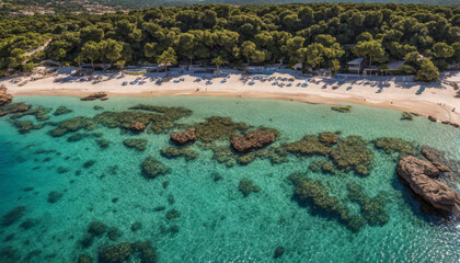 Obraz premium Küstenlandschaft mit Sandstrand, Italien, Spanien
