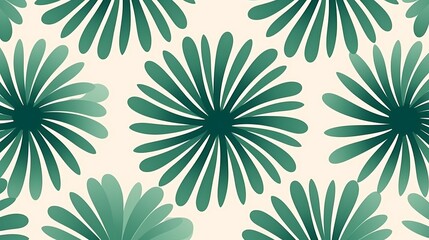 Seamless vector pattern with green and blue tropical plumeria flowers.