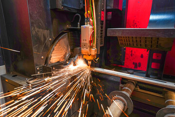 Laser cutting equipment is running on a modern unmanned production line in North China