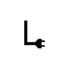 letter L simple cable logo symbol vector