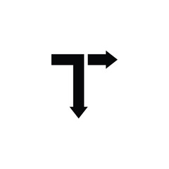 letter T simple direction logo symbol vector
