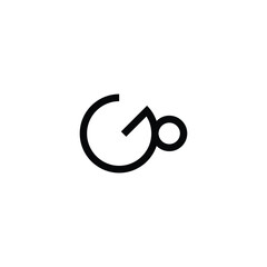 letters G and o connected simple vector symbol logo