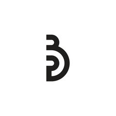letters B and P connected simple logo symbol vector