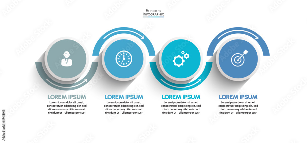Wall mural business data visualization. timeline infographic icons designed for abstract background template mi