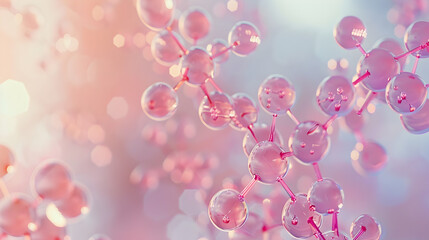 molecular structures depicting technological and communication,Pink molecule