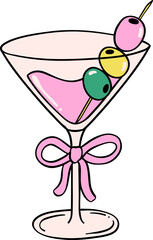 Retro Pickleball martini cocktail