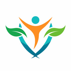 people logo, leaf, icon, eco vector, illustration