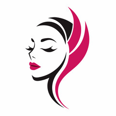 face with lips and beauty logo icon